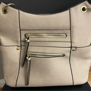 Beige Medium Sized Hand Bag